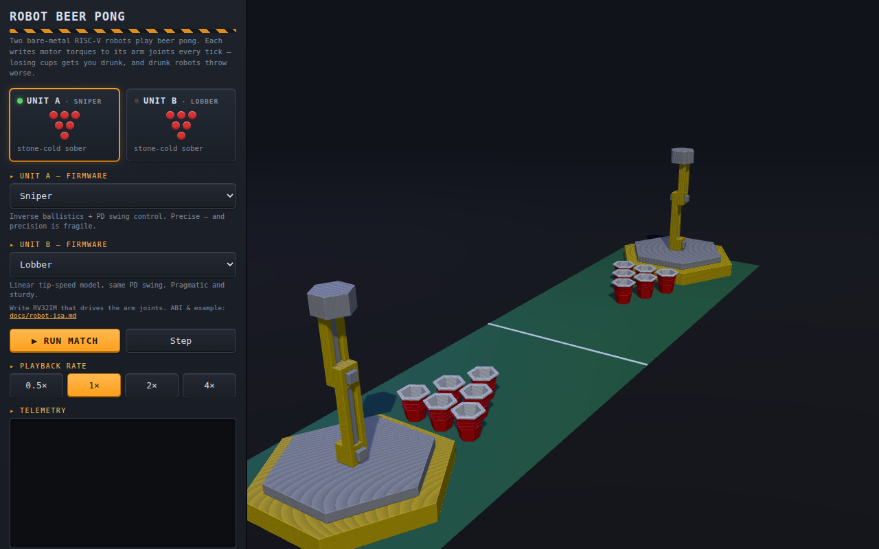 Screenshot of Robot Beer Pong